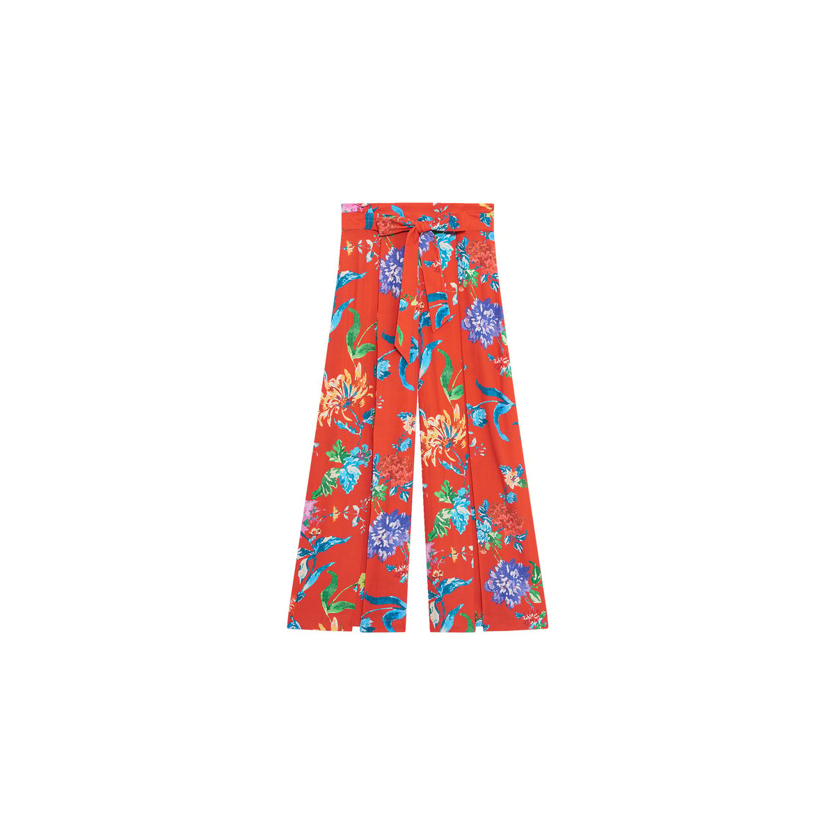 Pantalon taille haute PANTALON PATRICE FLEURIE rouge vif, CAROLL