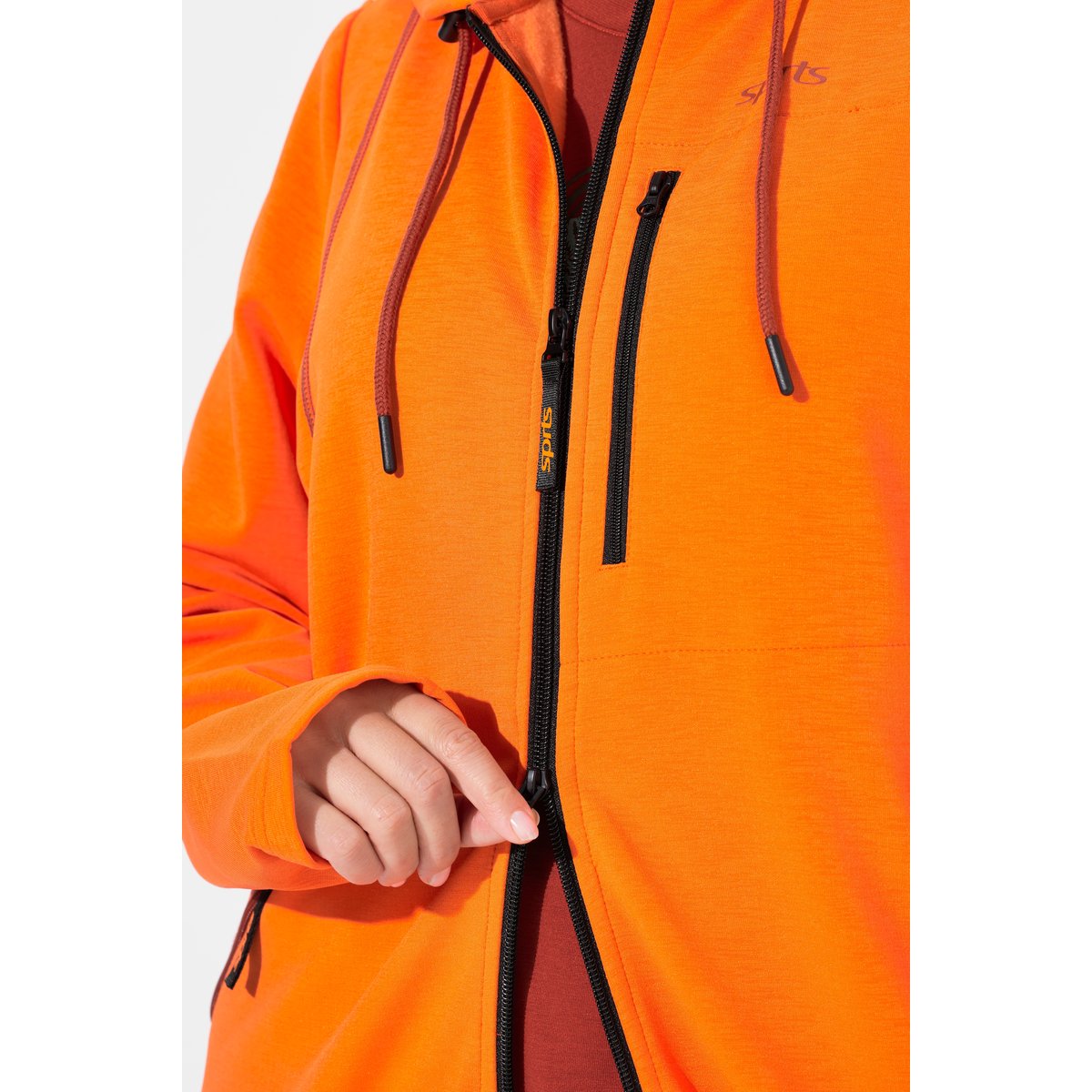 Veste en molleton à capuche orange clair, ULLA POPKEN