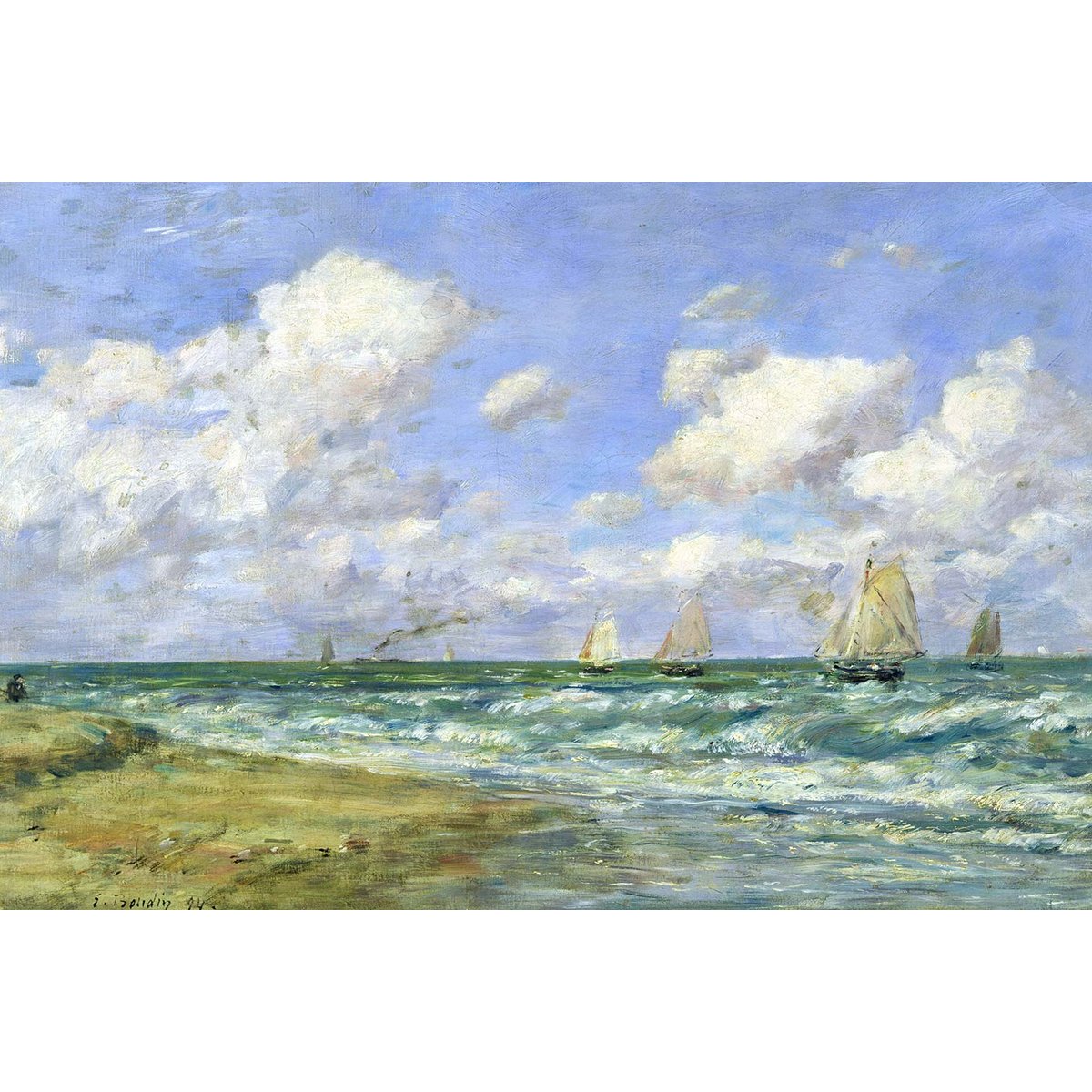 Tableau célèbre scène marine par louis boudin toile imprimée, HEXOA
