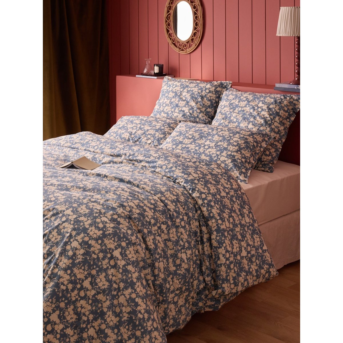 Housse de couette percale de coton "Lisbeth" bleu, CYRILLUS