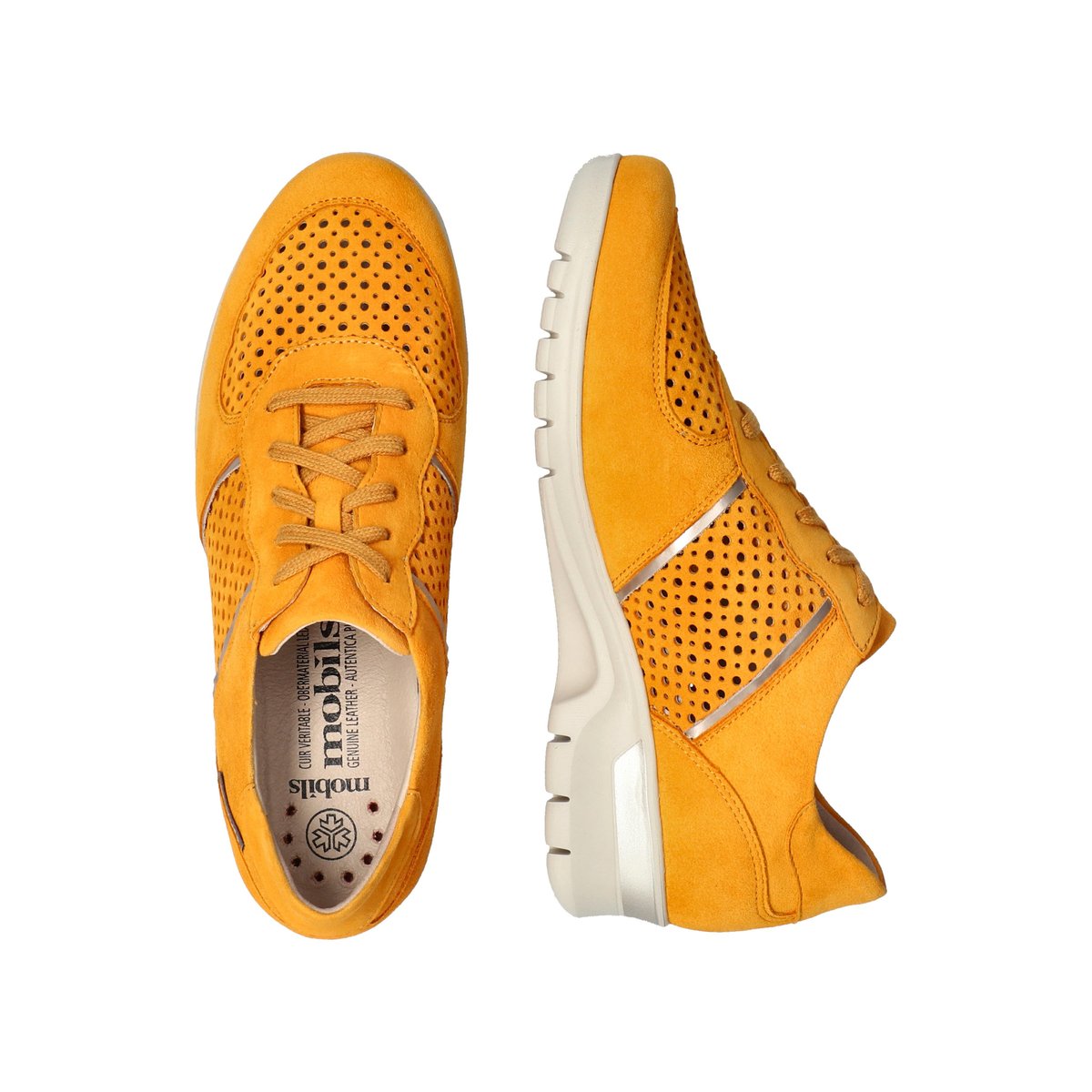 Baskets en cuir MANON PERF orange mango 5139, MEPHISTO
