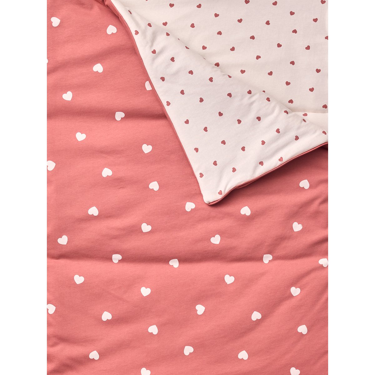 Sac de couchage coton coeur vieux rose, VERTBAUDET