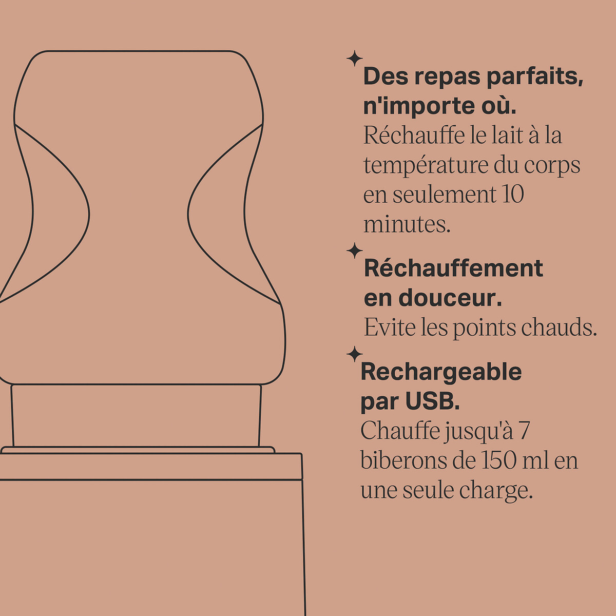 Chauffe-biberon ultra nomade Lets Go blanc, TOMMEE TIPPEE
