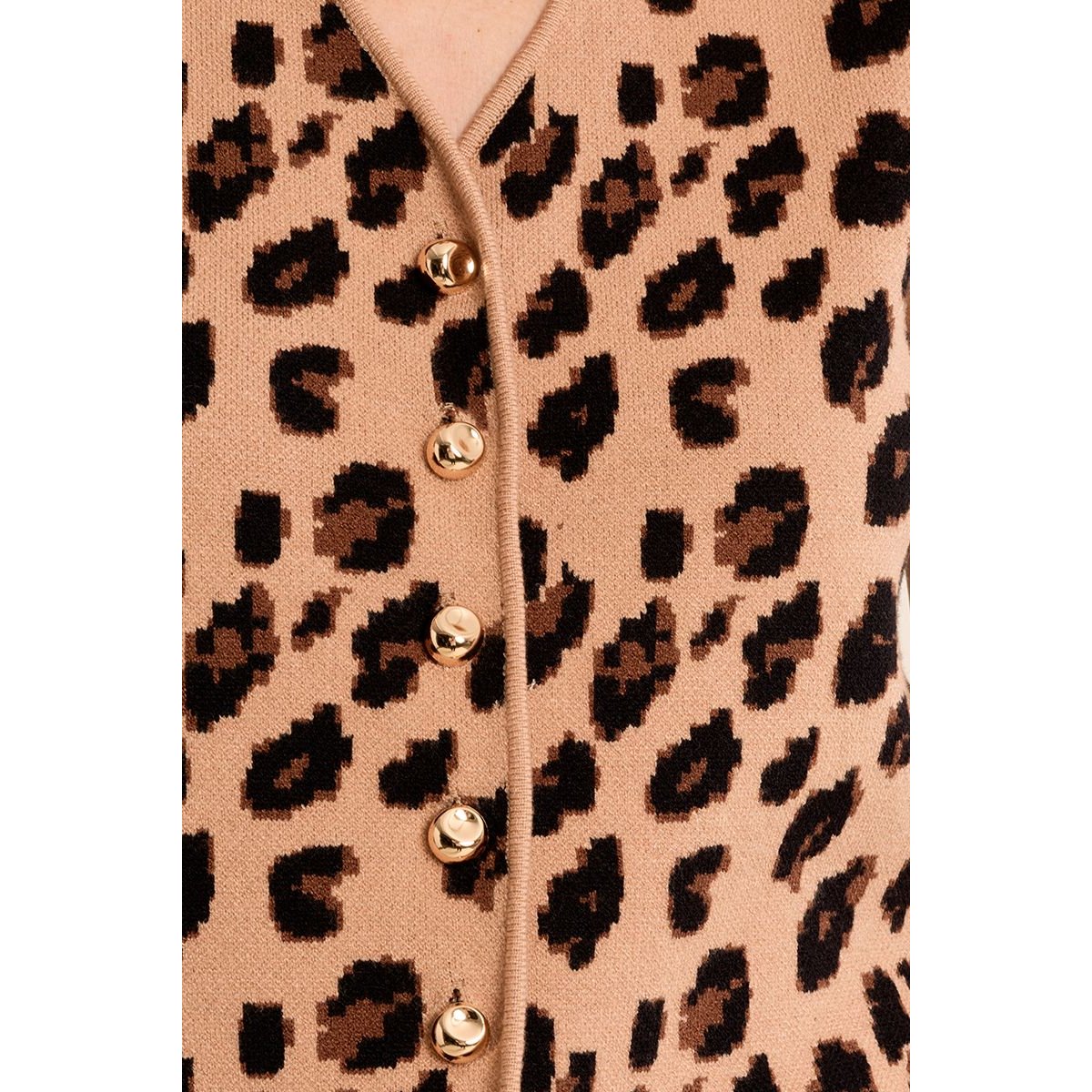 Veston en maille, léopard camel, MOLLY BRACKEN
