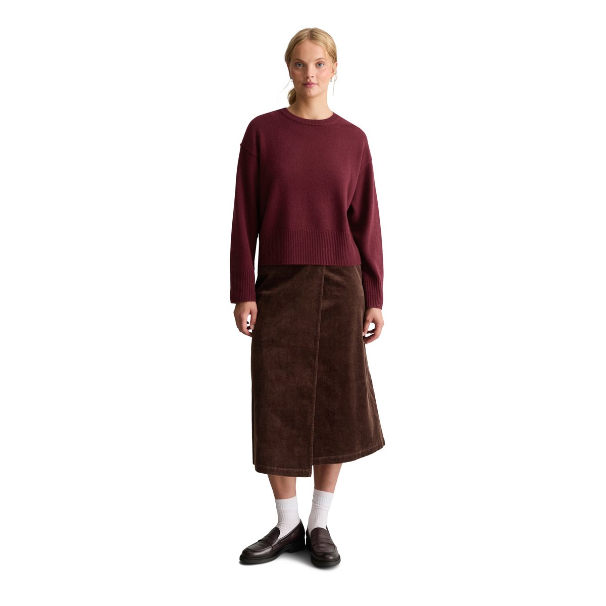 Pull en maille mérinos oversize au toucher doux rouge, MARC O’POLO DENIM