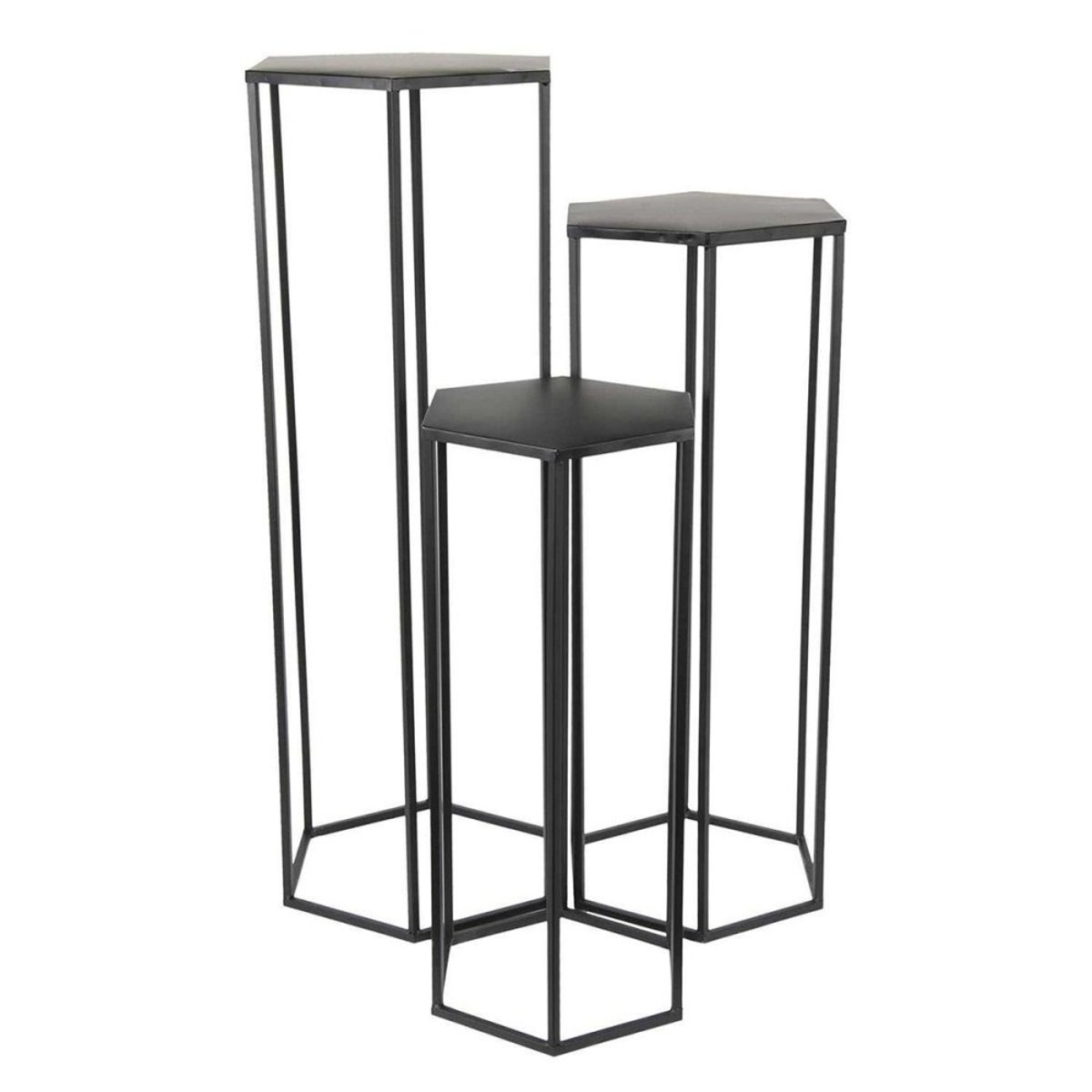 Lot De 3 Sellettes Gigognes Métal Noir noir, DECORATIE