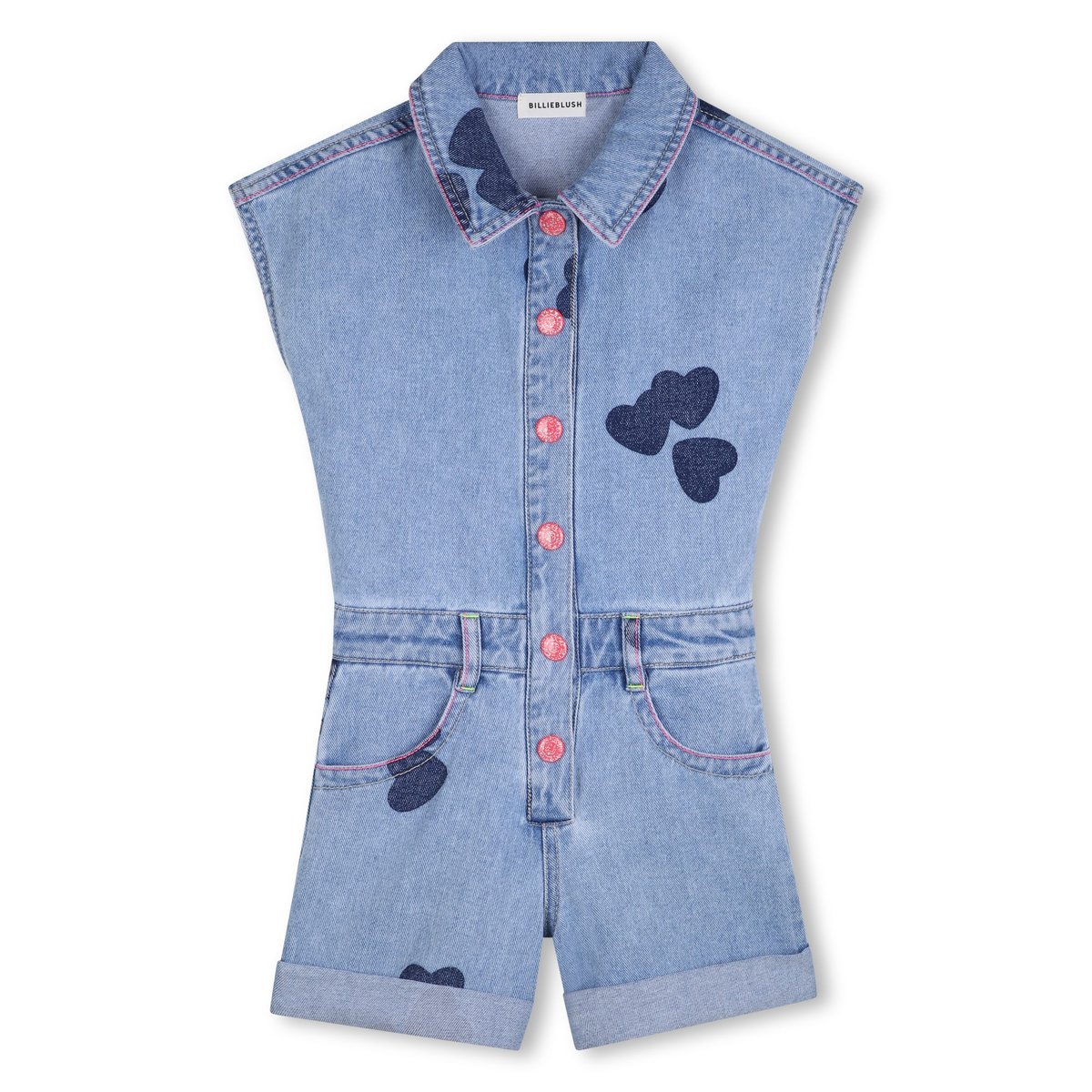Combishort en jean double stone+bleach, BILLIEBLUSH
