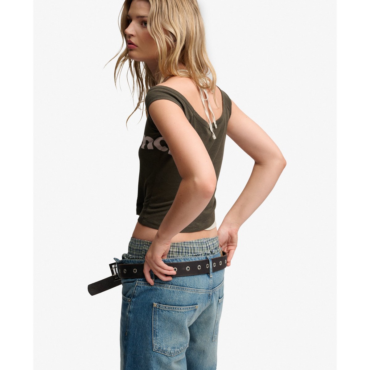 Haut Dos-Nu Deux-en-Un Bench olive noir/ rayon de lune, SUPERDRY