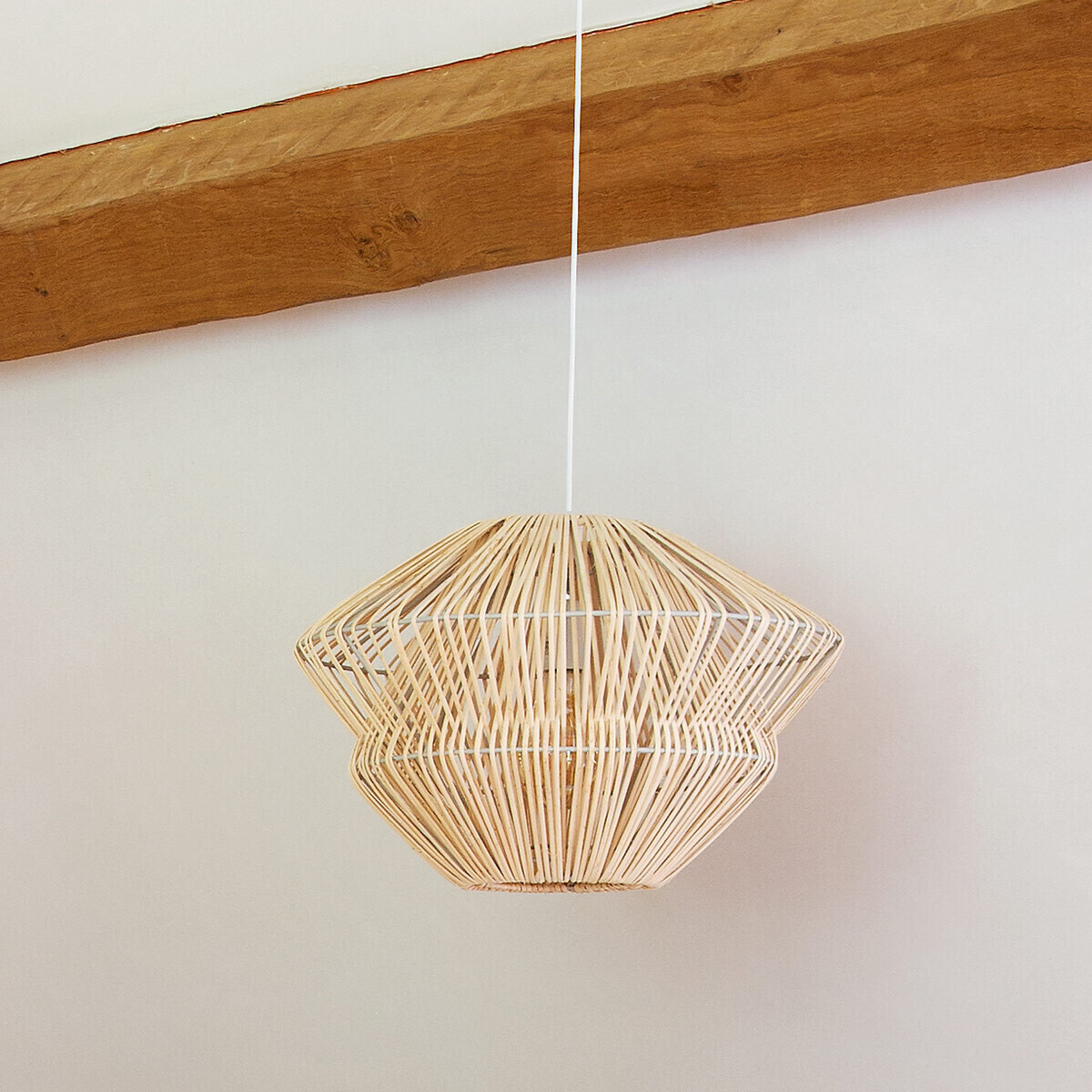 Suspension en rotin tressé LUDZA beige, ATMOSPHERA