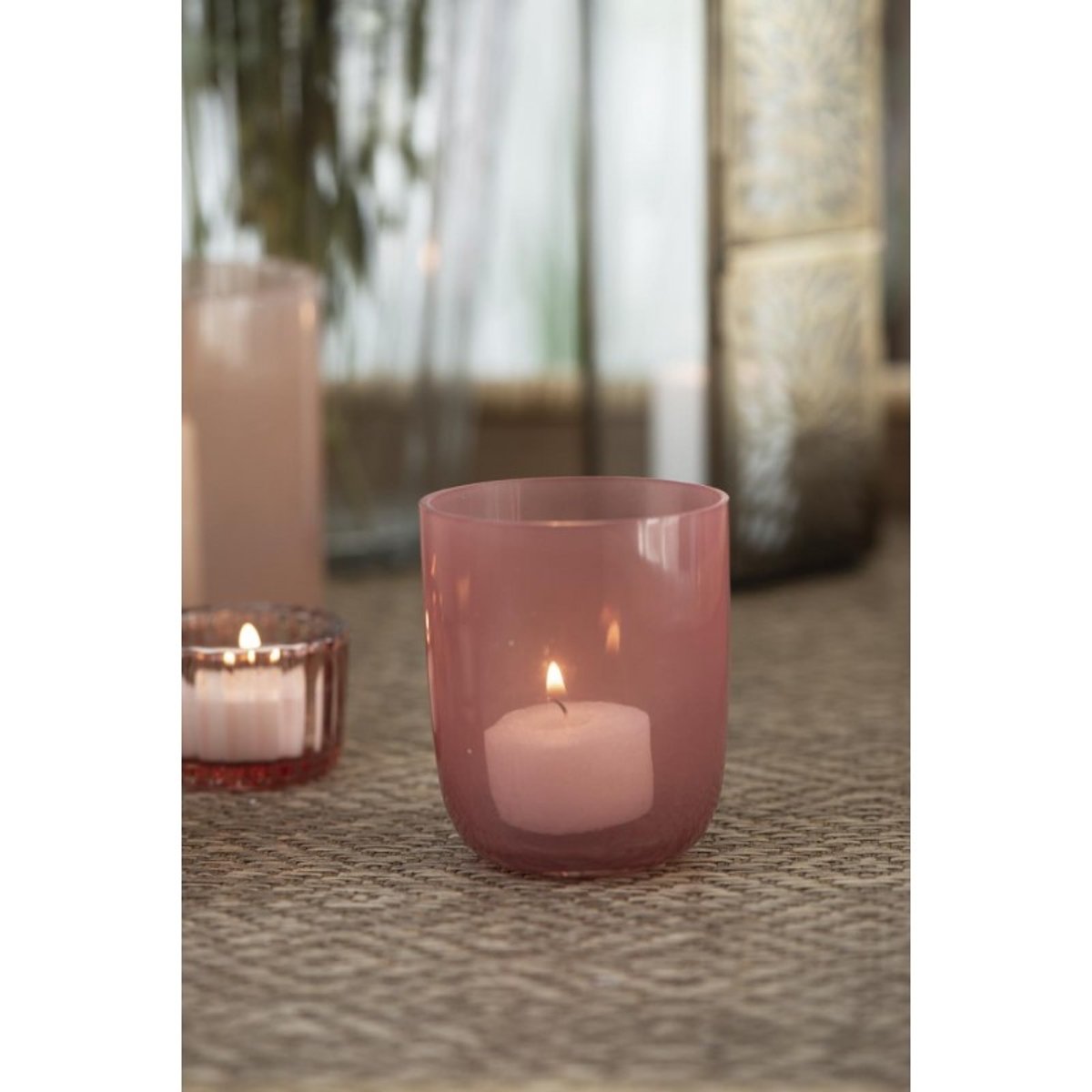 Photophore verre soufflé rose, IB LAURSEN