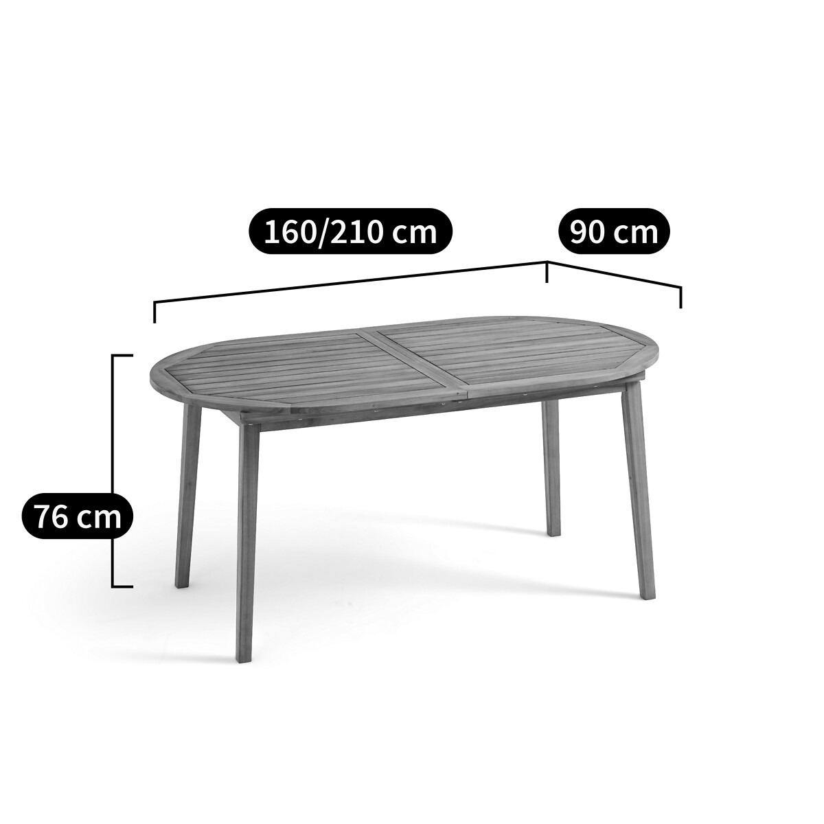 Table de jardin en acacia, 8 couverts, Nouska acacia, LA REDOUTE INTERIEURS