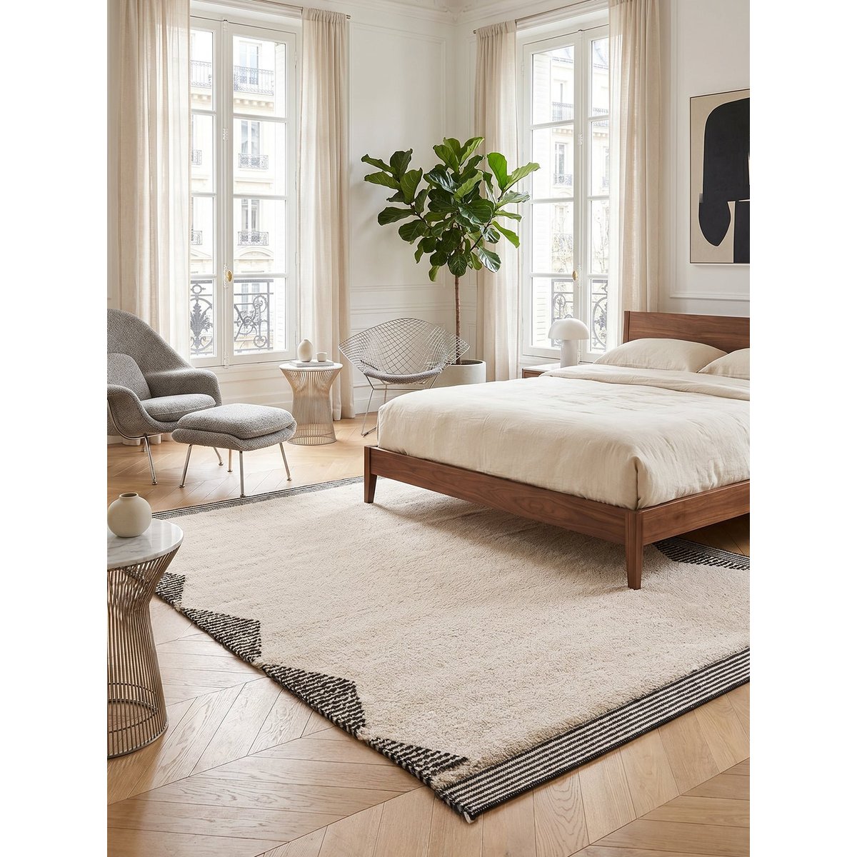 Tapis à relief super doux et décoratif ARGAN beige sable, AFK LIVING