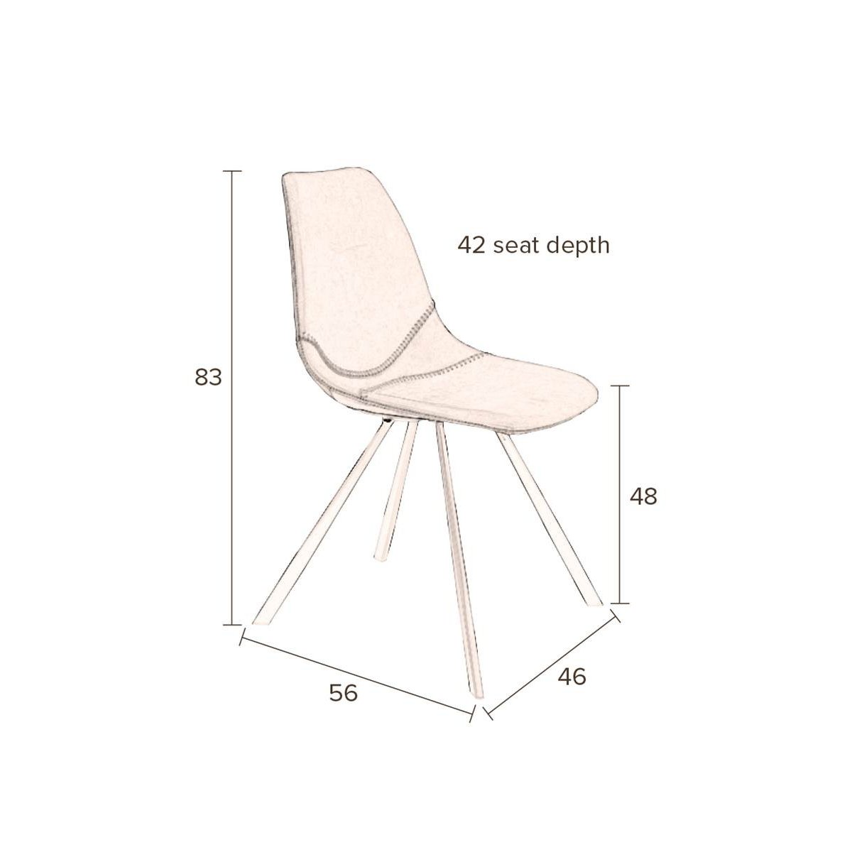 Lot de 2 chaises de repas en velours - FRANKY bleu, DUTCHBONE