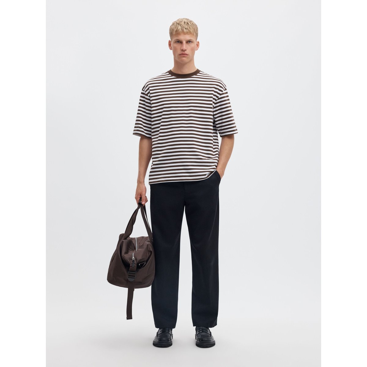 T-Shirt marron - demitasse1, SELECTED