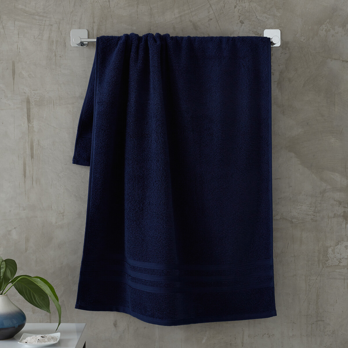 Zero Twist Cotton Bath Sheet Pair navy, CATHERINE LANSFIELD