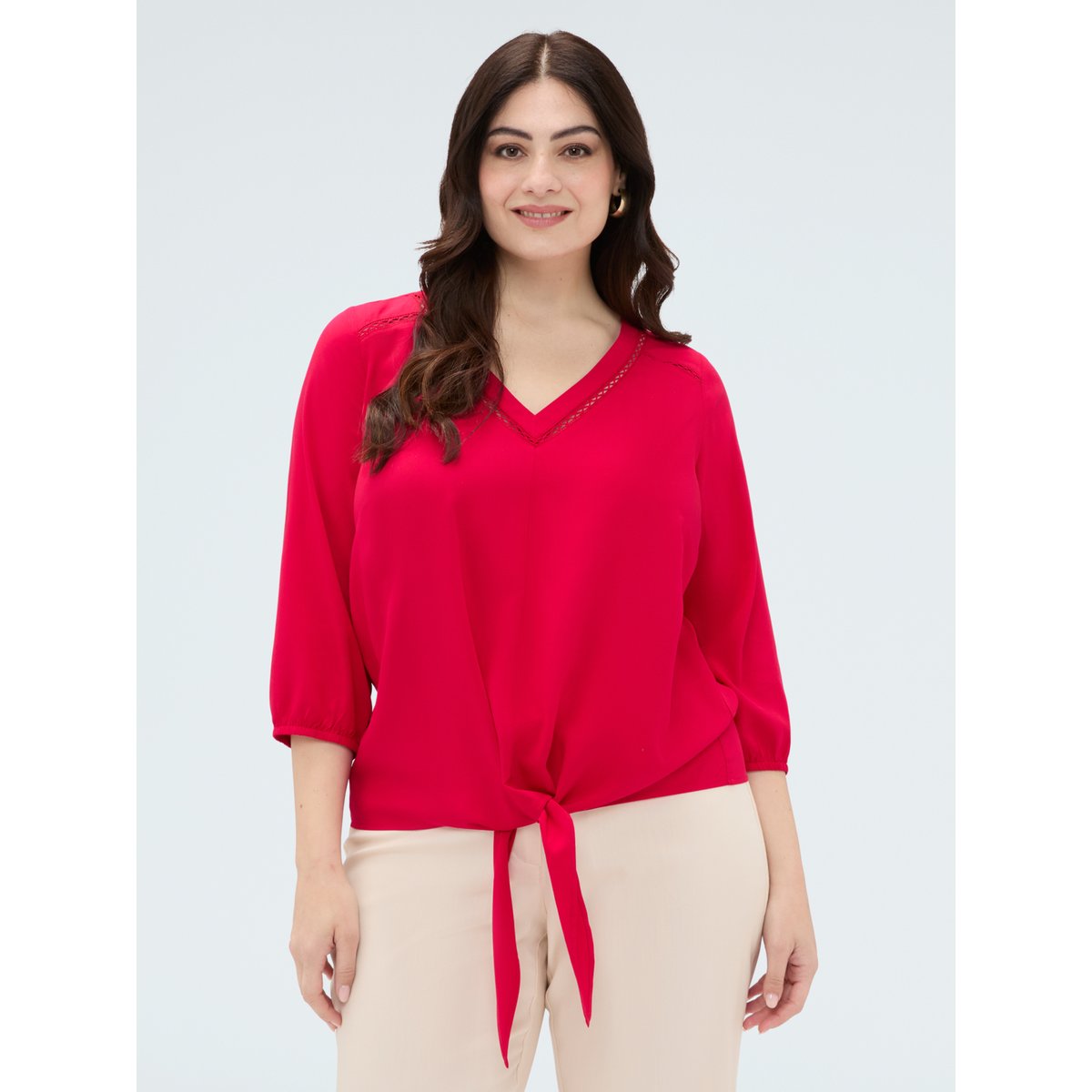 Blouse avec nœud au bas fuchsia, FIORELLA RUBINO