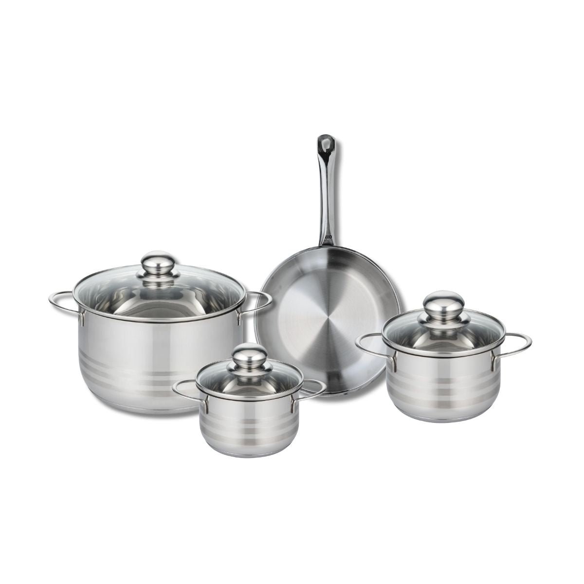Batterie 1 poêle 24cm + 3 faitouts 14/16/24cm PROFI BRILLANT gris, ELO