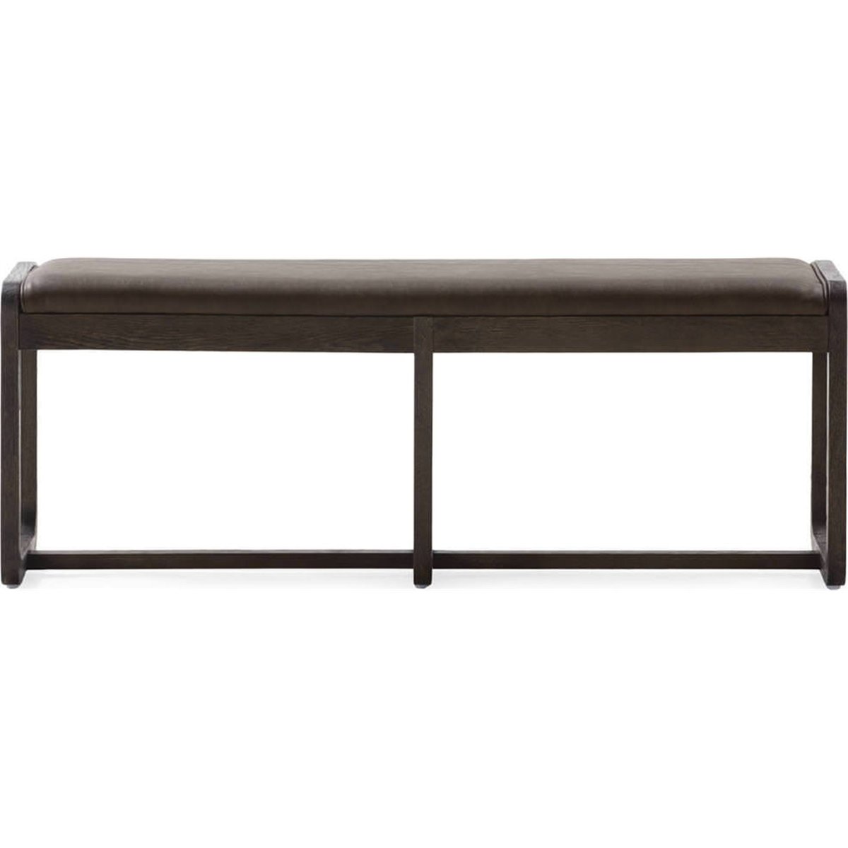 Banc capitonné en bois d'orme brun, RECOLLECTION