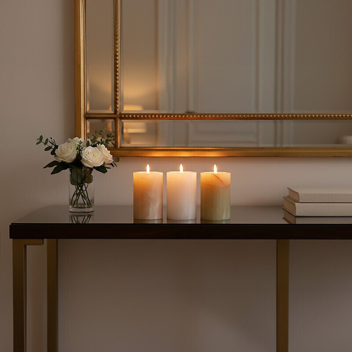 Set of 3 Oleena Onyx Tealight Holders assorted, FIFTY FIVE SOUTH