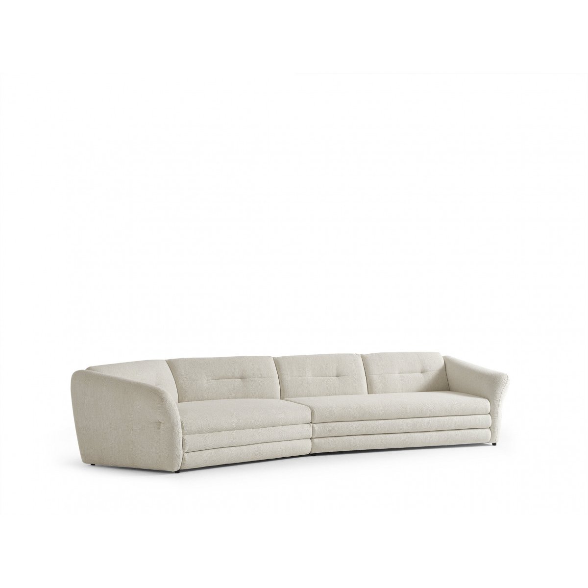 Canapé droit fixe 4 places en tissu chiné, MARBLE beige, BOBOCHIC