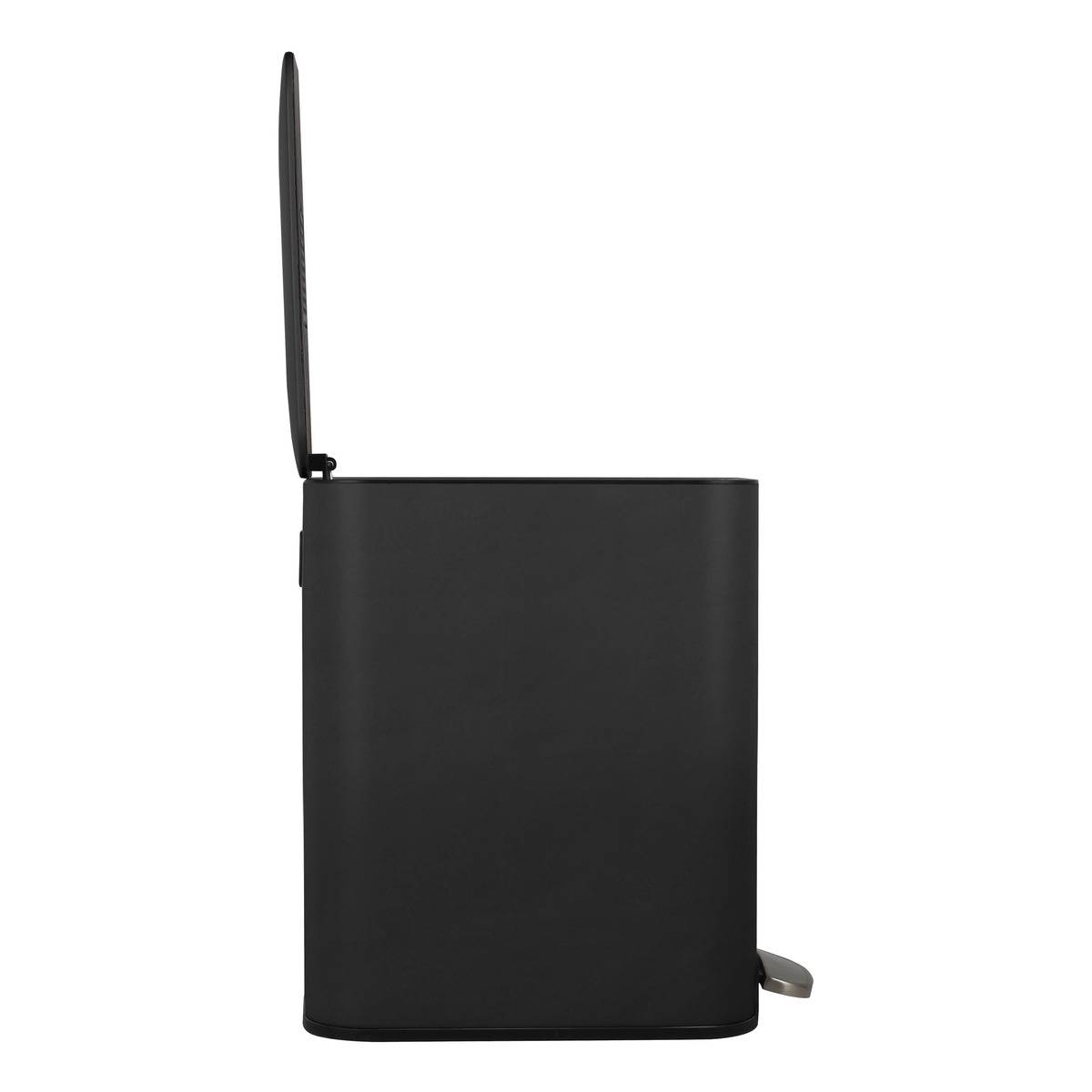 Poubelle slim rectangulaire à pédale en acier DELTA noir, 5FIVE SIMPLY SMART