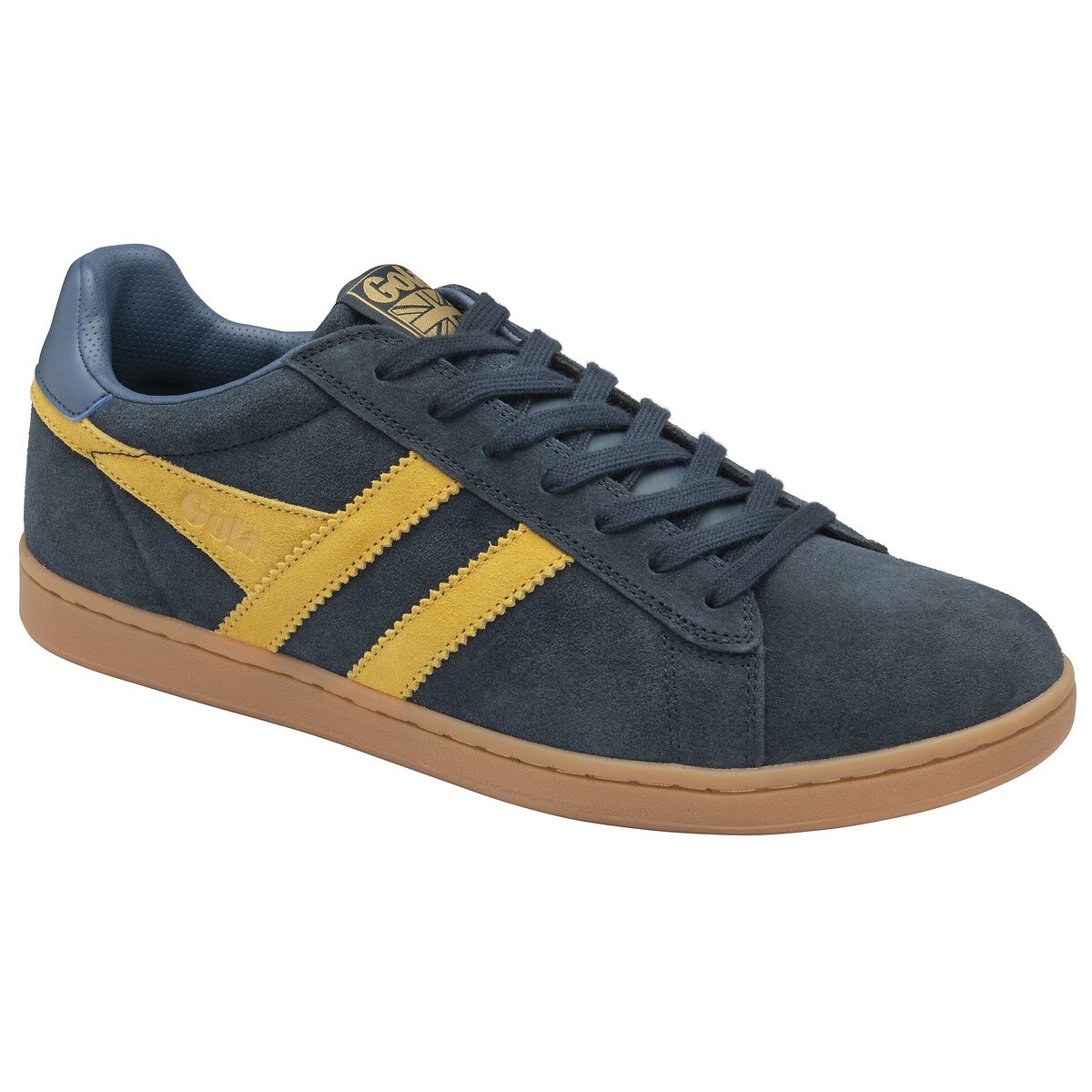 Sneakers pelle Equipe II Suede marine/giallo , GOLA