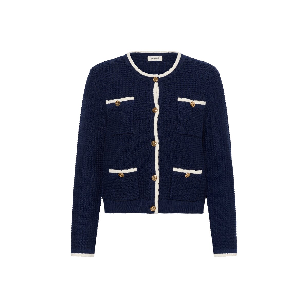 Cardigan à tricot bleu night sky, SOAKED IN LUXURY