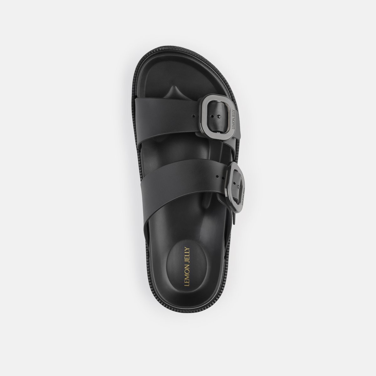 Sandales avec double buckles ELISE LILOU noire, LEMON JELLY