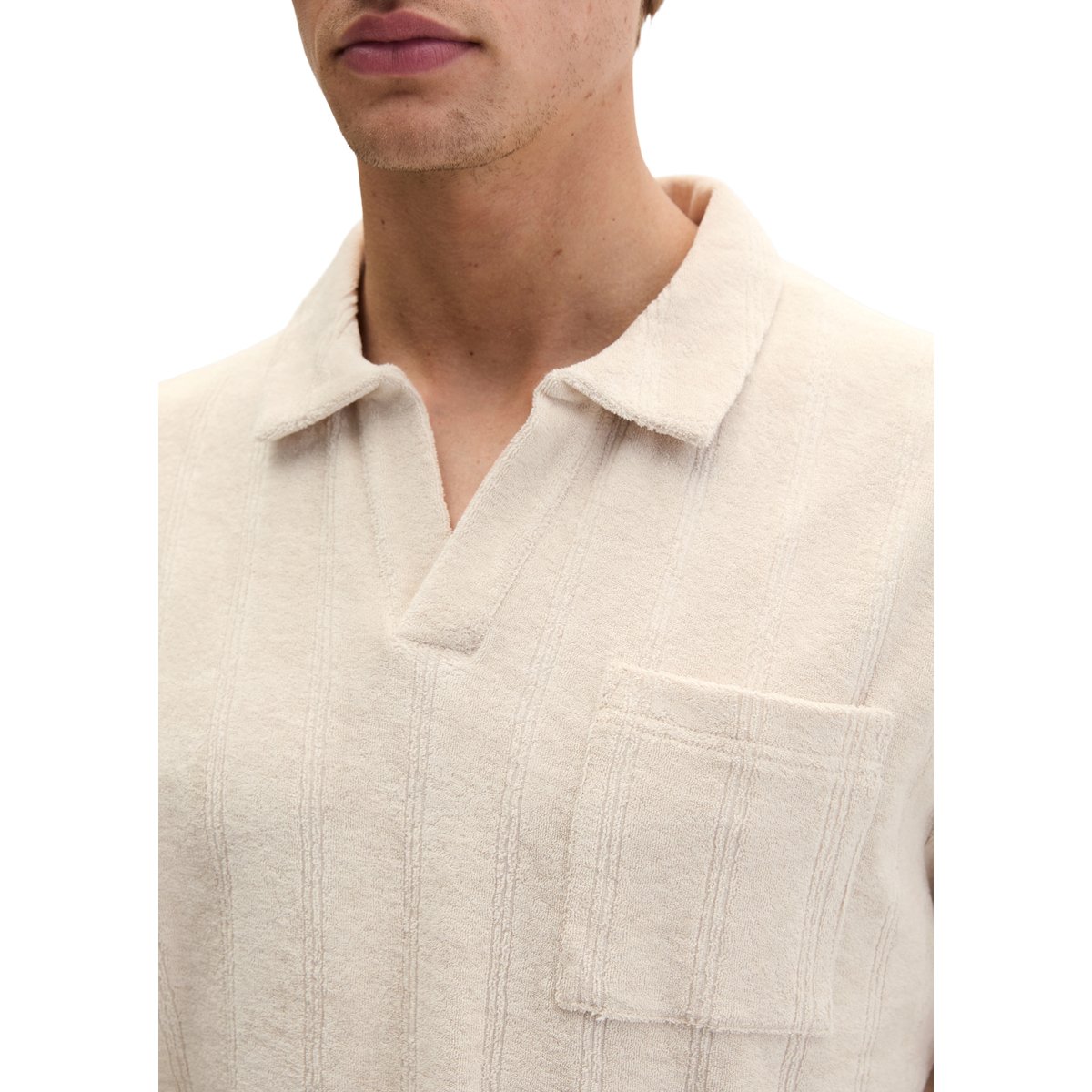DfC polo loose en éponge de coton bio gris clair, MARC O'POLO