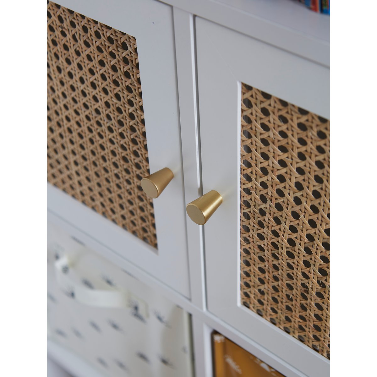 Porte pour meuble à cases cannage blanc, VERTBAUDET