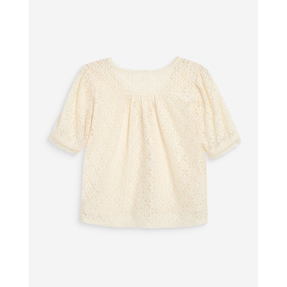 Blusa in pizzo a maniche corte VICKY ecru , GRACE & MILA