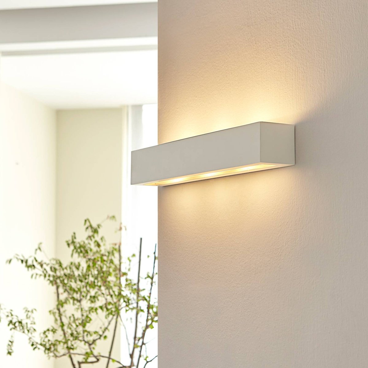Applique en plâtre moderne, Tjada blanc, LINDBY
