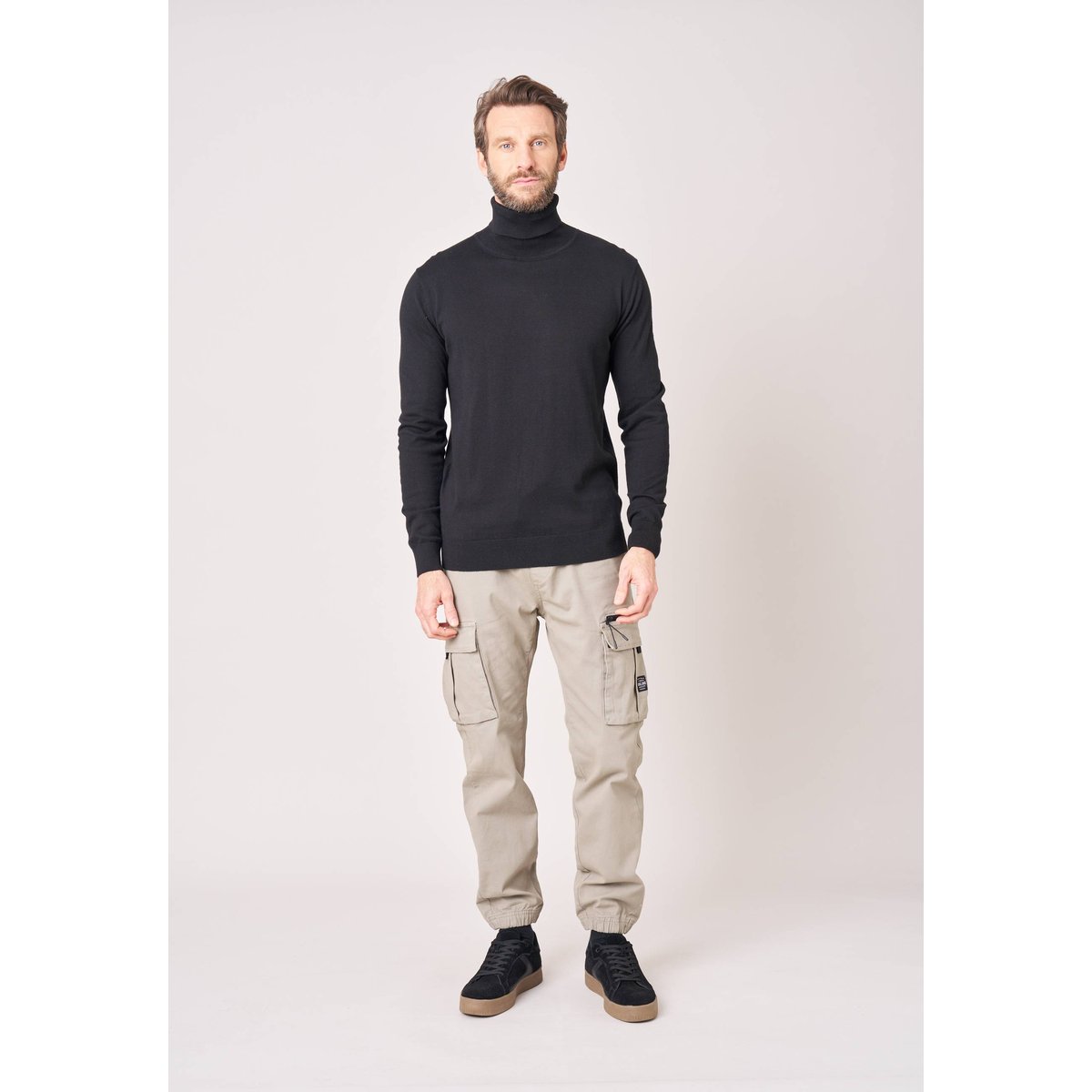 Pull homme col roulé ROLLUP black, DEELUXE
