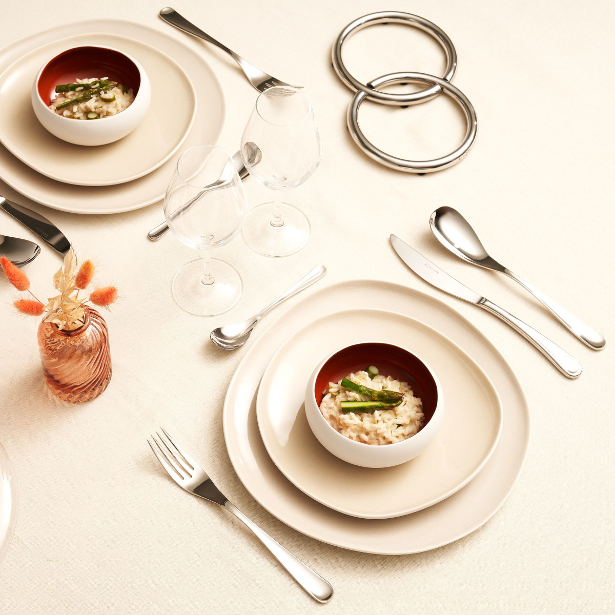 Dessous de plat anneaux - DUO inox, COUZON