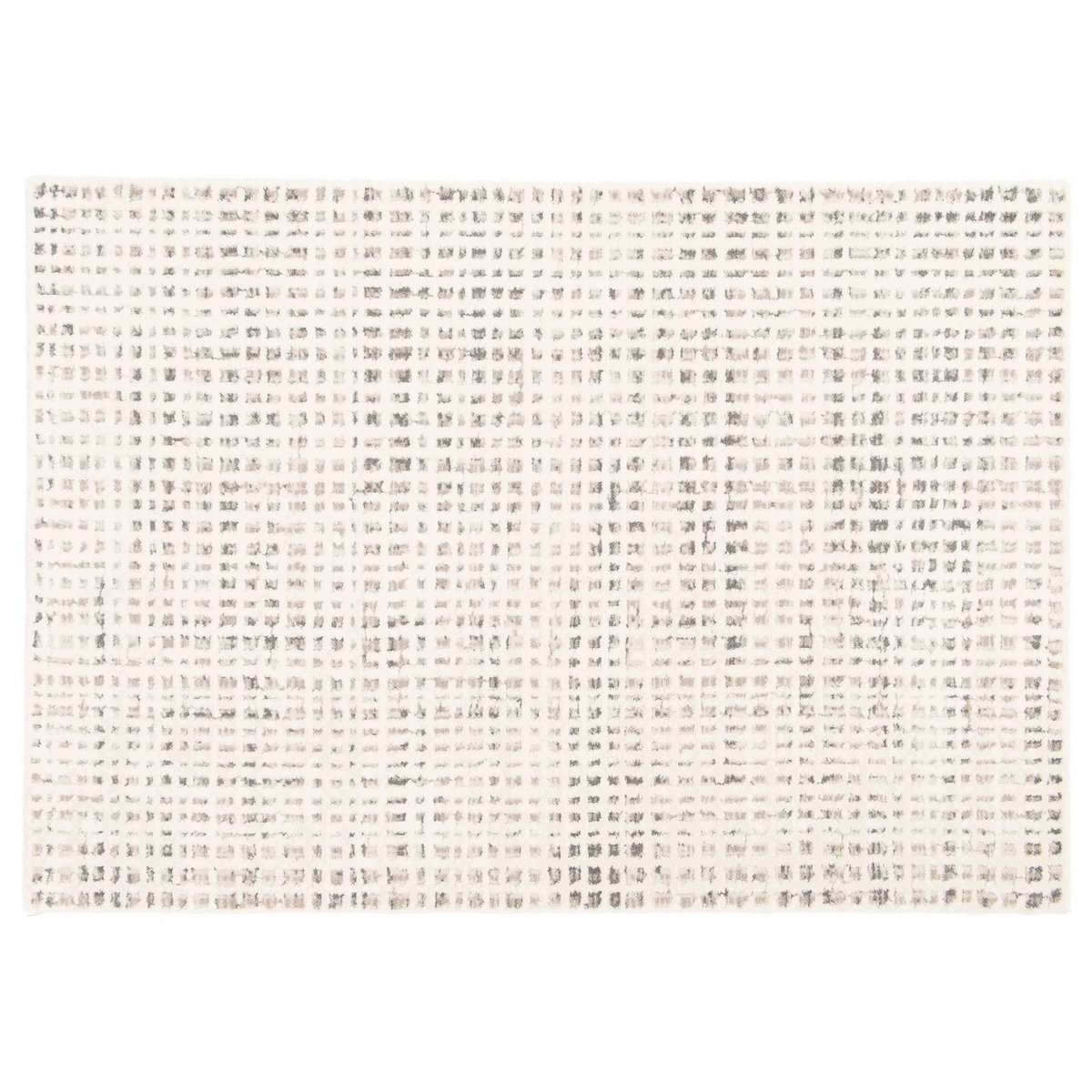 Tapis shaggy en polyester et polypropylène, ALBIA blanc, OVIALA
