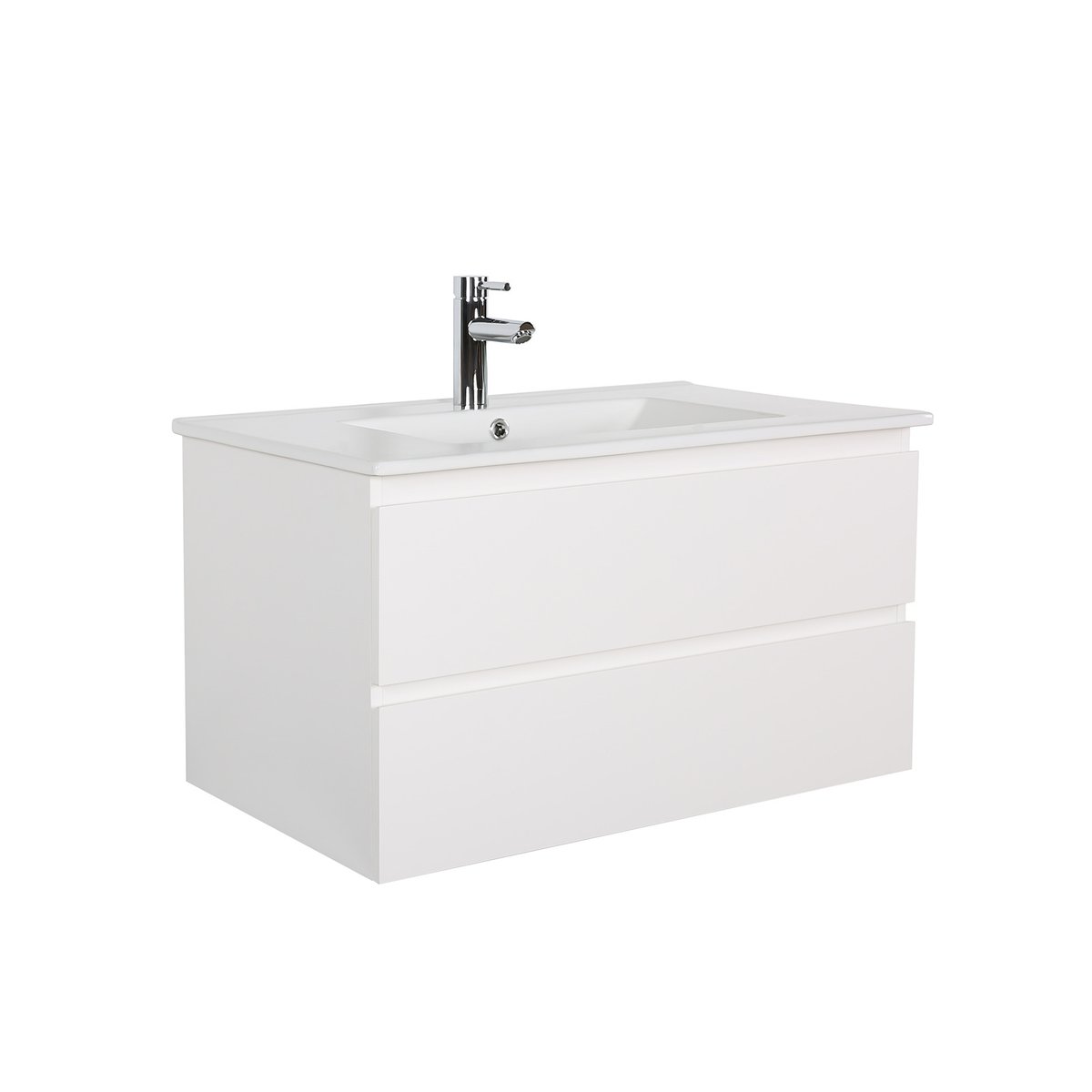 Meuble simple vasque 80 cm SORRENTO blanc satiné, MOB IN