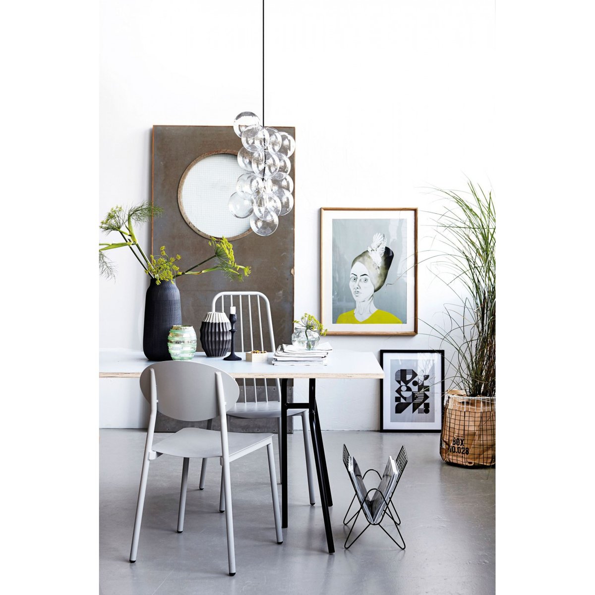 Lampe Suspension DIY transparent et douille argentée, HOUSE DOCTOR