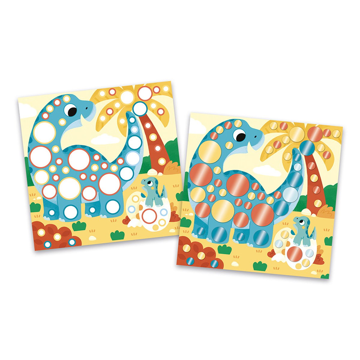Gommettes Rondes Métalisées Animaux 3 Ans couleur unique, JANOD