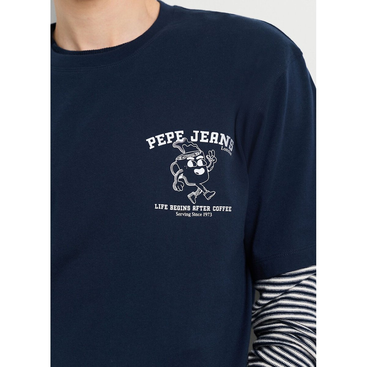 T-Shirt mit kurzen Ärmeln, COFFET marine, PEPE JEANS