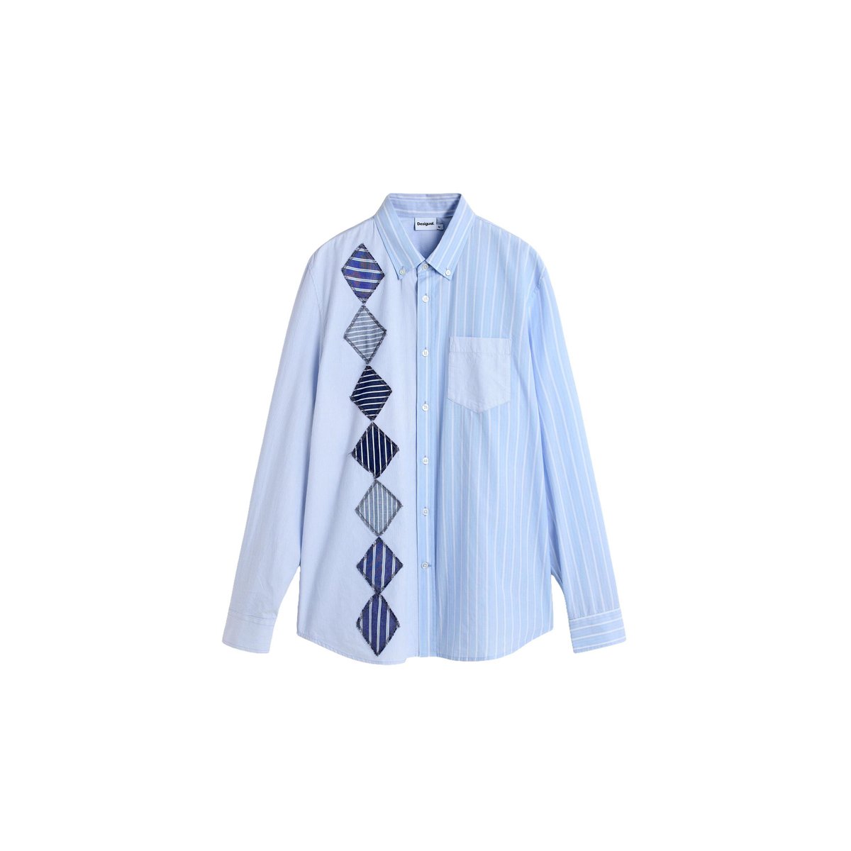 Chemise en coton à losanges bleu, DESIGUAL