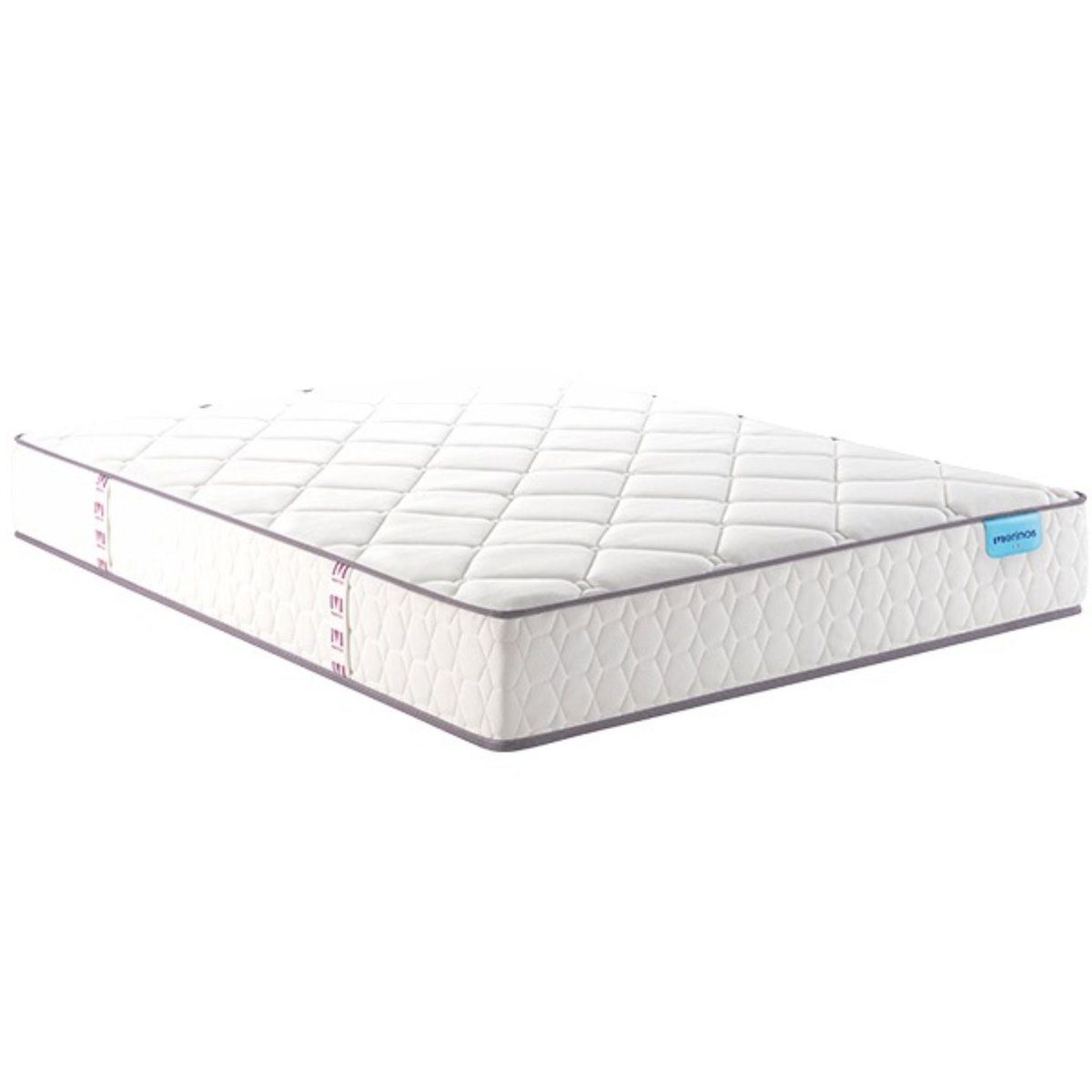 Ensemble matelas ressorts et mémoire de forme CHEER BED, sommier TWIST et pieds blanc, MERINOS