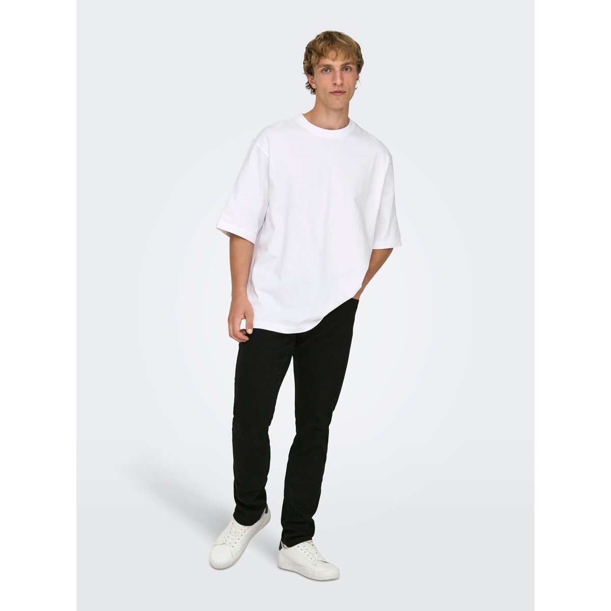 Jean slim stretch, Loom black denim, ONLY & SONS