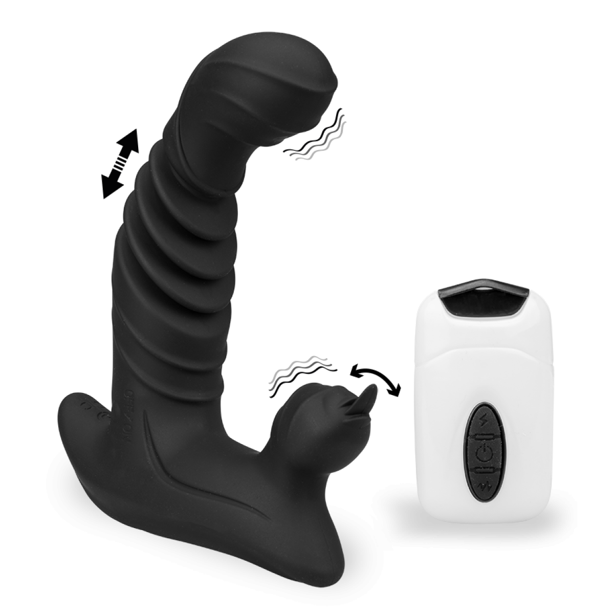 Stimulateur clitoridien gode va-et-vient vibrant 20 modes noir, LOVE AND VIBES