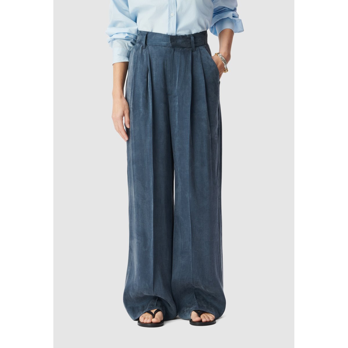 Pantalon de tailleur large marine foncé, IKKS