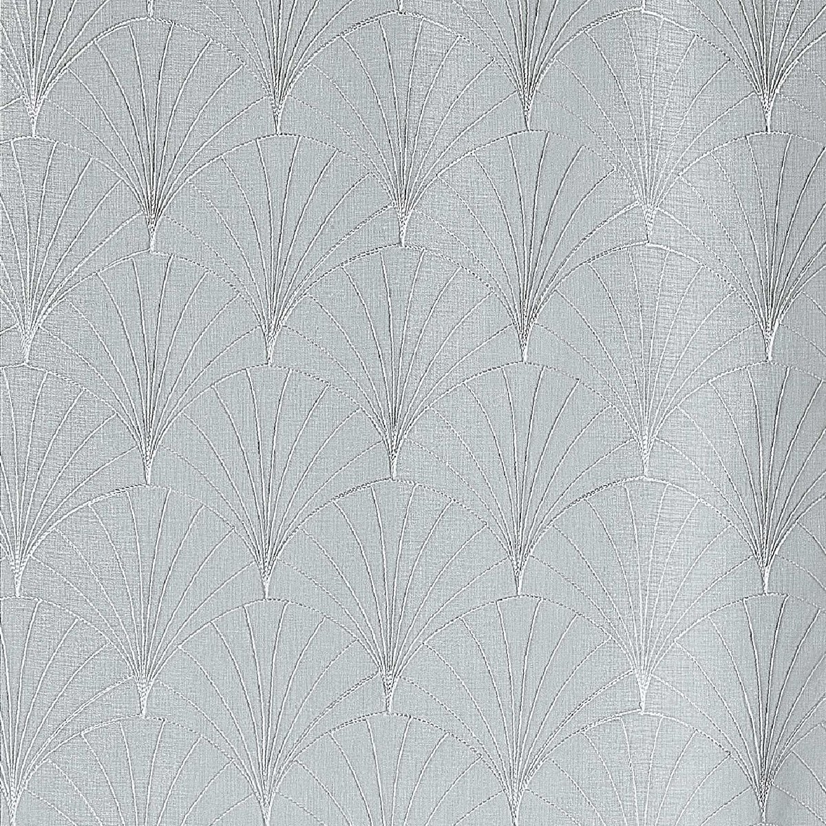 Paire de petits voilages brodés au style art déco - QABANE blanc, HOME MAISON