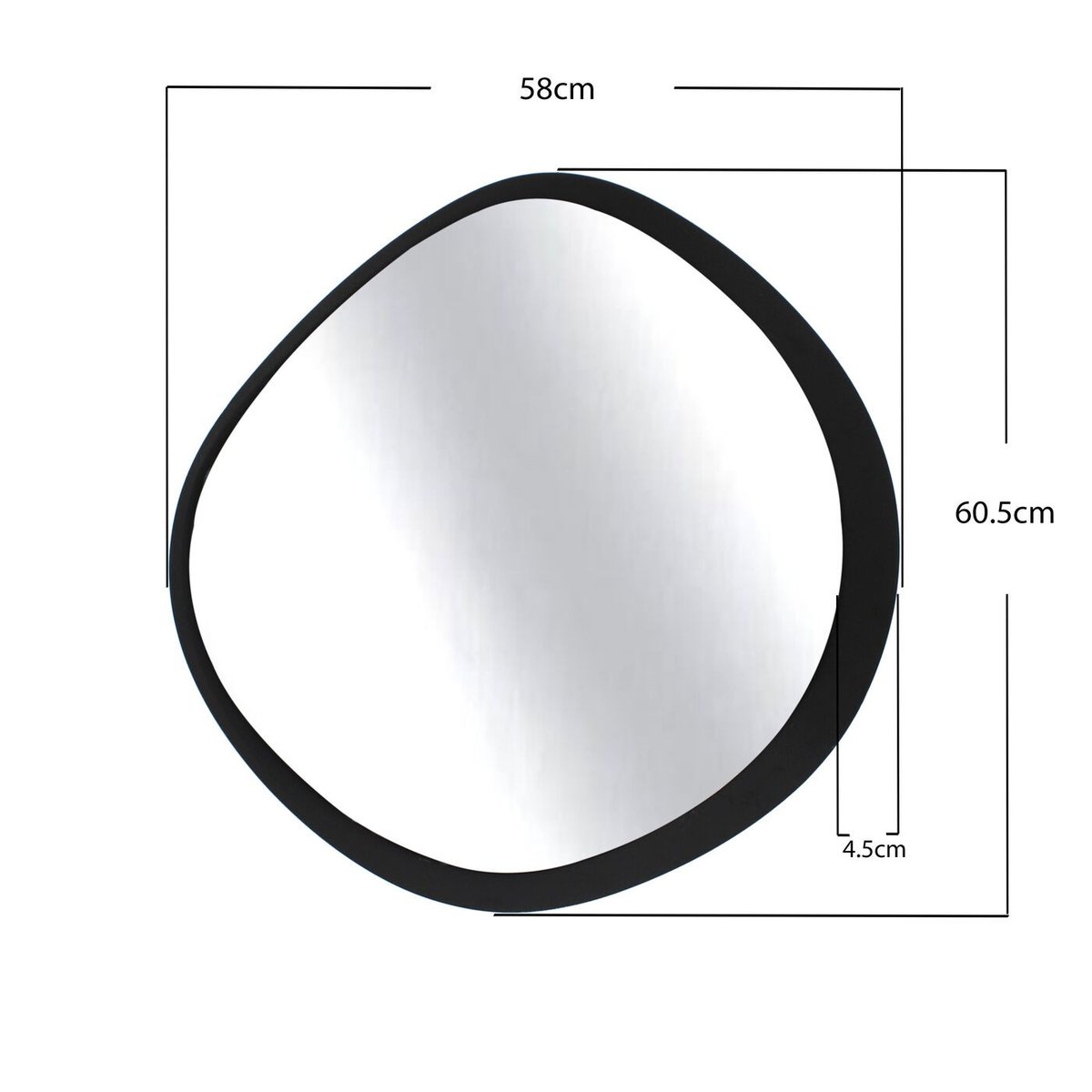 Miroir en acier, GIGI noir, KARE DESIGN