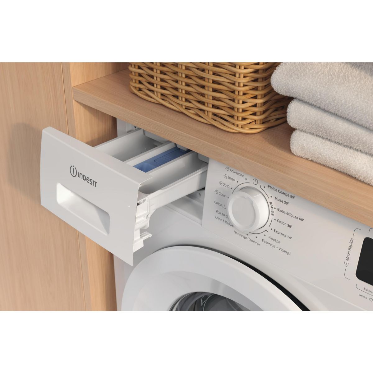 Lave linge hublot IM864MYTIMEFR couleur unique, INDESIT