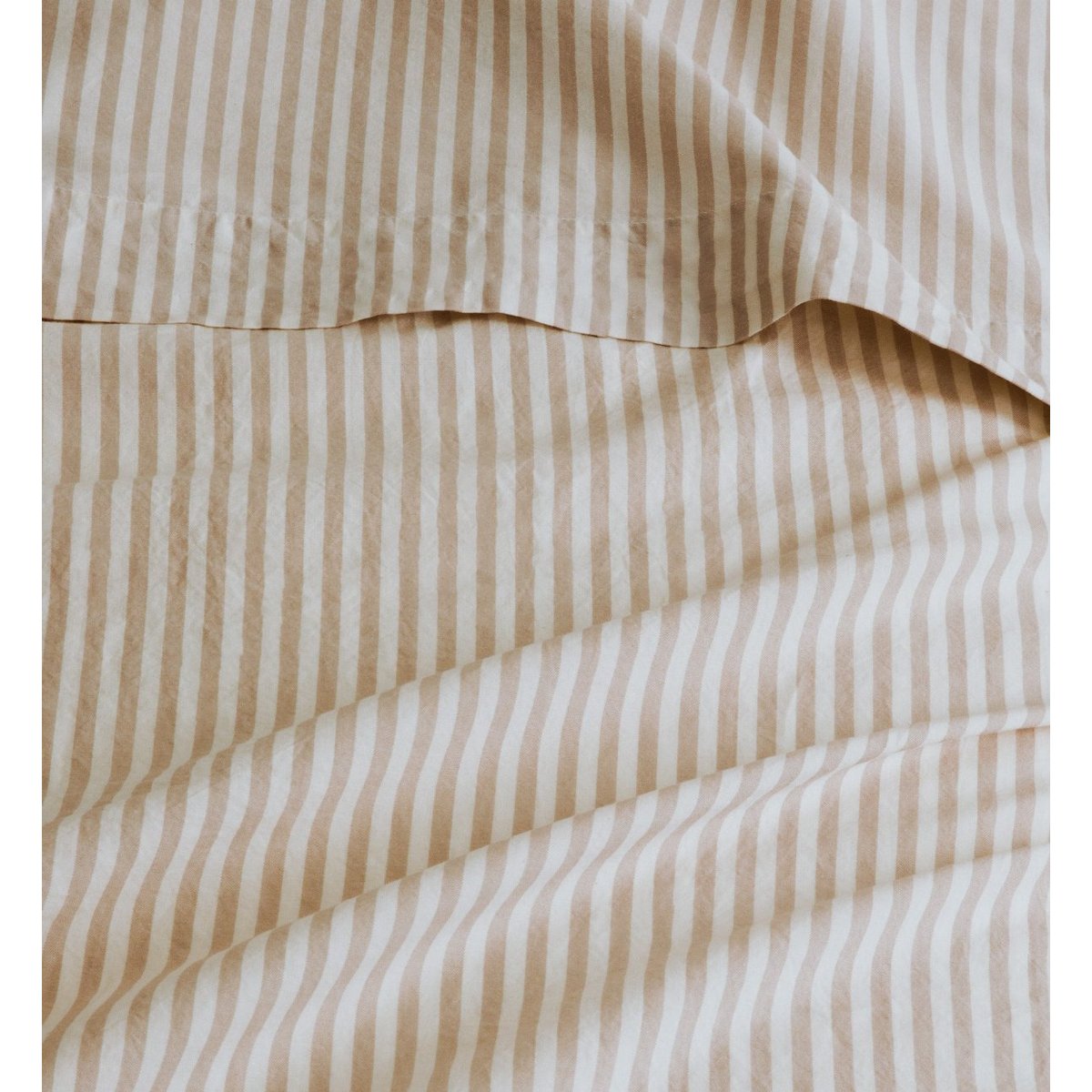 Drap plat 1 personne Percale de Coton Bio RAYÉ rayé ambre, KADOLIS