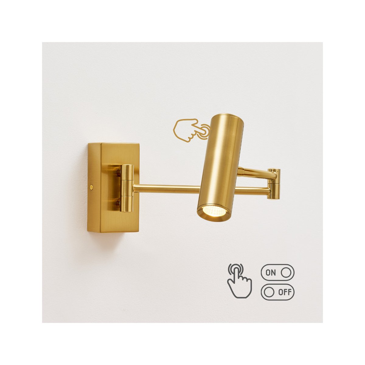 Applique liseuse LED intégrée laiton - RIMIO laiton, KOSILUM