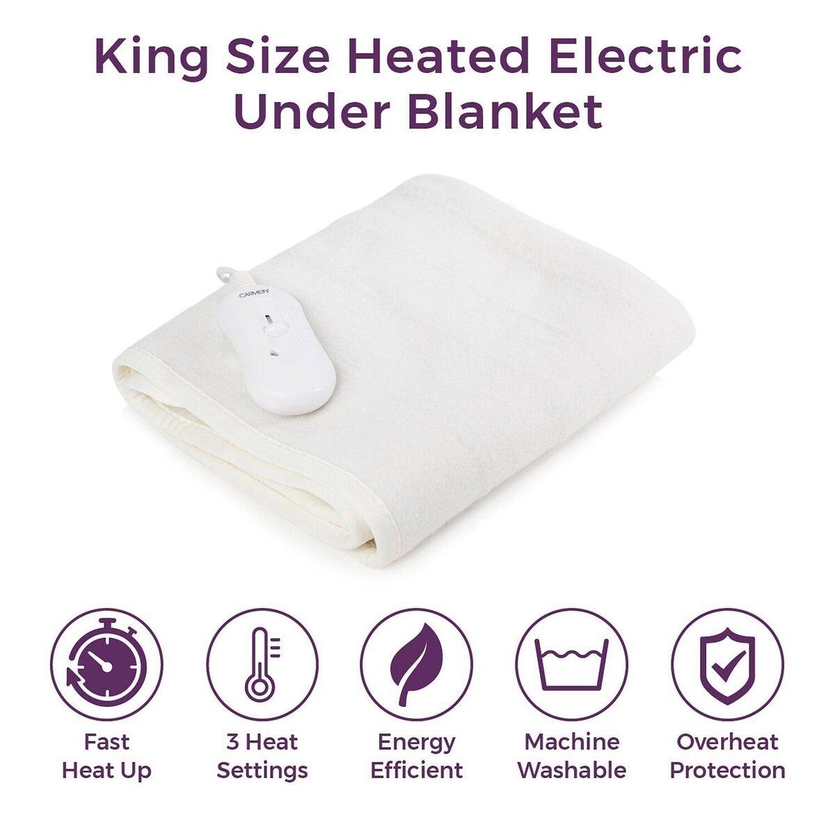 Super Kingsize Electric Under Blanket white, CARMEN